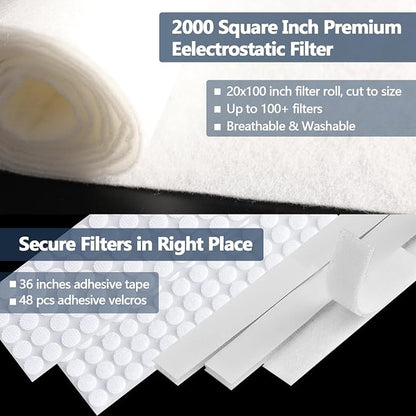MERV 8 Air Vent Filters Kit 20x100 Inch|Cut to Fit Filter Material, High-Grade - Image 4