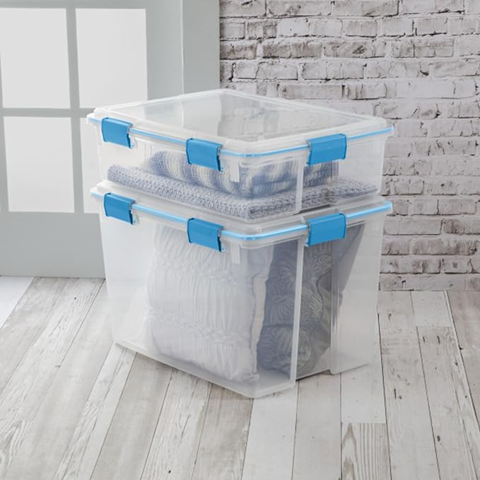 Sterilite 4-Pack Gasket Box, Home Storage Organizer Bins - Image 4