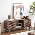 mopio Ensley TV Stand, Mid Century Modern for 55/60/65 inch TV, Farmhouse TV Stand, Entertainment Center with Storage, TV and Media Console for Living Room (Walnut, 59" Tall)