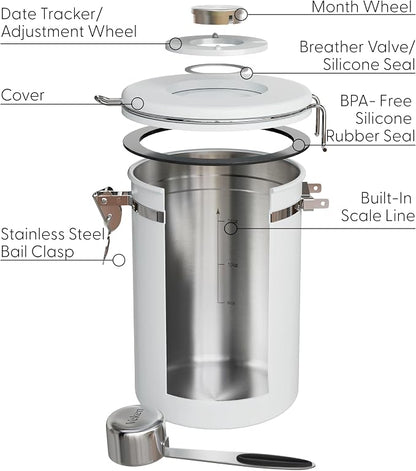 Veken Coffee Canister with Window, Airtight Stainless Steel Kitchen Food - Image 6