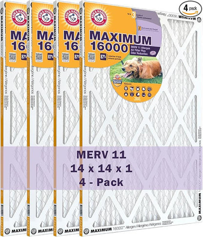 Arm & Hammer Max Allergen & Odor Reduction 14x14x1 Air and Furnace Filter by ARMHAMMER