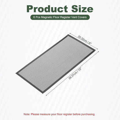 YOKIVE 6 Pcs Magnetic Floor Vent Covers, Floor Register Cover PVC Mesh Air Vent - Image 2