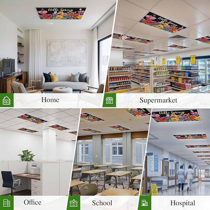 Fluorescent Light Covers for Ceiling Lights Hello Spring Magnetic Light Filters - Image 6