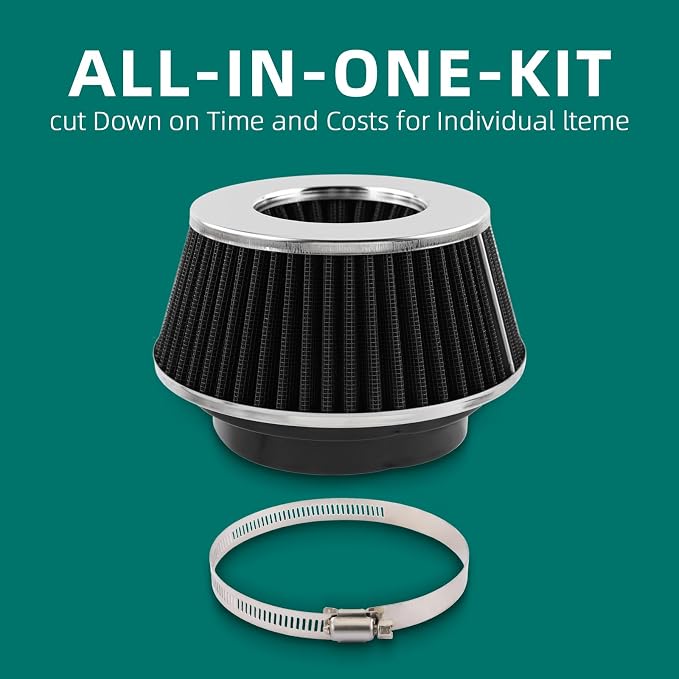 AUTOKAY Universal Clamp-On Air Filter Round Reverse Tapered Washable Filter 3 - Image 6
