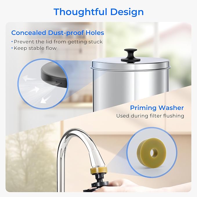 Waterdrop Gravity Water Filter, 2.25G Stainless-Steel System - Image 8