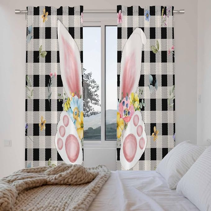 Easter Window Curtains 72 Inch Long 2 Panel Set, Rod Pocket Long Curtains & - Image 4