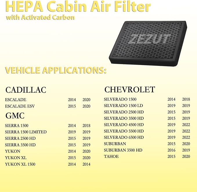 Cabin Air Filter CF11809 for 2014-202 Escalade, 2014-2018 Silverado 1500 and - Image 2