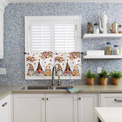 Fall Kitchen Curtain Set, Light Filtering Short Curtains Valance - Image 6