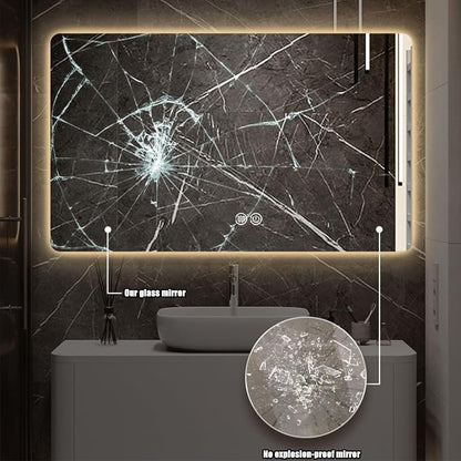 Illuminated 3 Colour LED Bathroom Mirror, Bathroom Light Mirror - Image 4