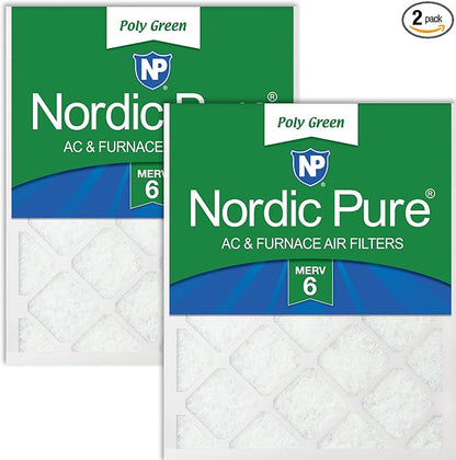 Nordic Pure 16x20x1 Poly Green MERV 6 AC Furnace Air Filters – Reduces Dust by NordicPure