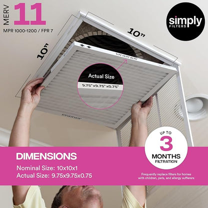 Simply 10x10x1 Air Filter, MERV 11, 12 Pack, - Image 3