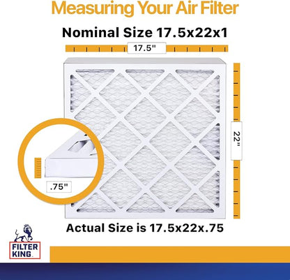Filter King 17.5x22x1 Air Filter | 4-PACK | MERV 13 HVAC Pleated A/C Furnace - Image 2