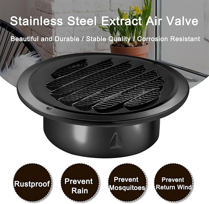 Zonon 24 Pcs Stainless Steel Soffit Vents 4 Inch Round Dryer Vent Cover - Image 7