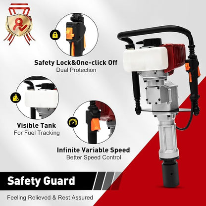 Gas Powered T-Post Driver, 1900W 52CC T Post Pounder Driver Heavy Duty Gasoline - Image 8