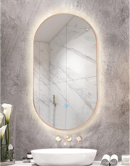 Oval LED Illuminated Bathroom Mirror, Wall-mounted Vanity Makeup Mirror - Image 7