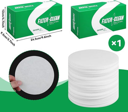 200 Pack Milk Filter Discs Quick Flow Non-gauze Small 4-9/16" Od Replacement - Image 2