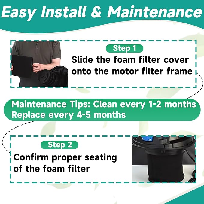 5 Pack VFF21 Foam Filters Fit for Vacmaster 2.5-5 Gallon Wet/Dry Vacs & Armor - Image 5