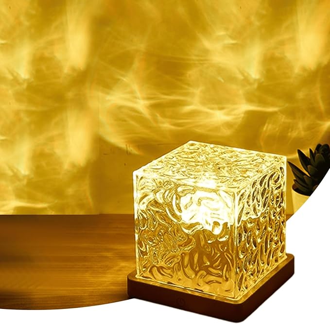 citosisk Aurora Borealis Night Light Projector, Aurora Dreamscape Projector, Magical Northern Lights for Your Room, 3/16 Colors Ambient Dynamic Wave Cube Lamp with Remote (3 Colors Plug-in, Wood)