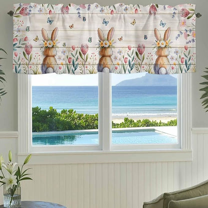 Easter Curtain Valances for Windows, Kitchen Valance Window Treatment, Spring - Image 3