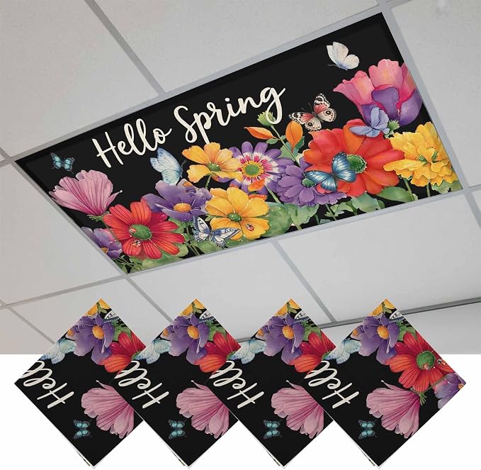 Fluorescent Light Covers for Ceiling Lights Hello Spring Magnetic Light Filters by Home+L6