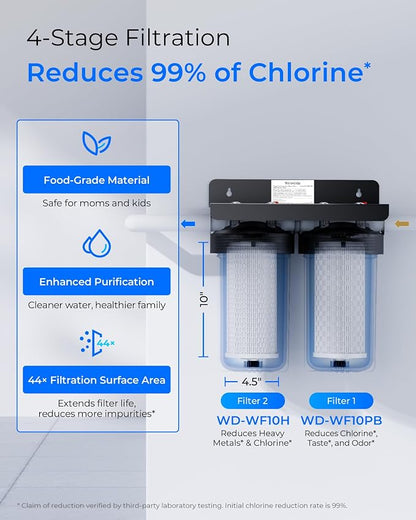 Waterdrop Whole House Water Filter, Sediment Filter Reduce Heavy Metals - Image 3