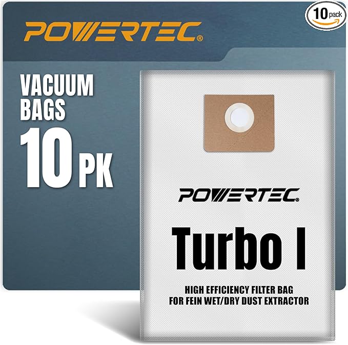 POWERTEC Turbo I, 9-20-27 Fleece Filter Bags 10PK, by POWERTEC