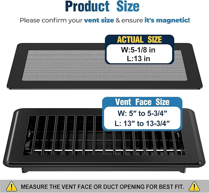Magnetic Vent Covers with Vent Screen 5.1x13 Inch, Ceiling Air Vents to Block - Image 2