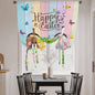 Tie Up Curtains, Happy Easter Rabbit Butt Egg on Daisy Leaf Adjustable Rod by Unknown
