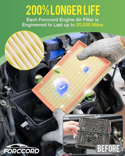 2-Pack Engine Air Filter Fits for 2023-18 Volkswagen Tiguan, 2023-15 GTI - Image 4