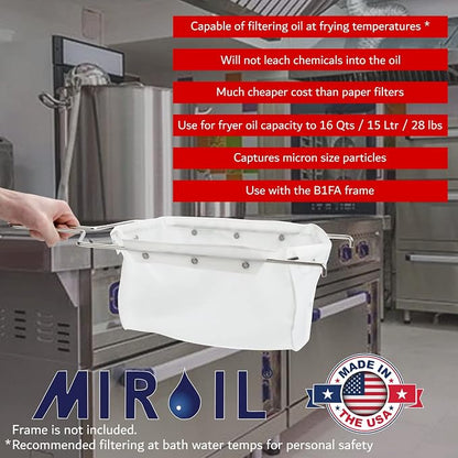 MirOil RB22FS Oil Polishing Filter Bag, Maintain Quality & Taste of Fried Foods - Image 2