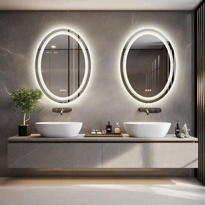 LUVODI Lighted LED Bathroom Mirror: 28”x20” Oval Wall Mounted Makeup Mirror - Image 4