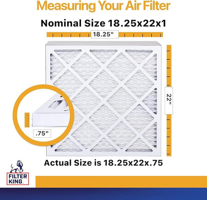 Filter King 18.25x22x1 Air Filter | 4-PACK | MERV 13 HVAC Pleated A/C Furnace - Image 2