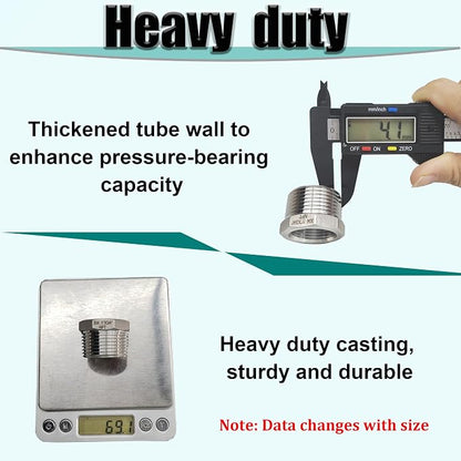 1/2" NPT Male to 3/8" NPT Female Hex Bushing Reducer, 304 Stainless Steel NPT - Image 4