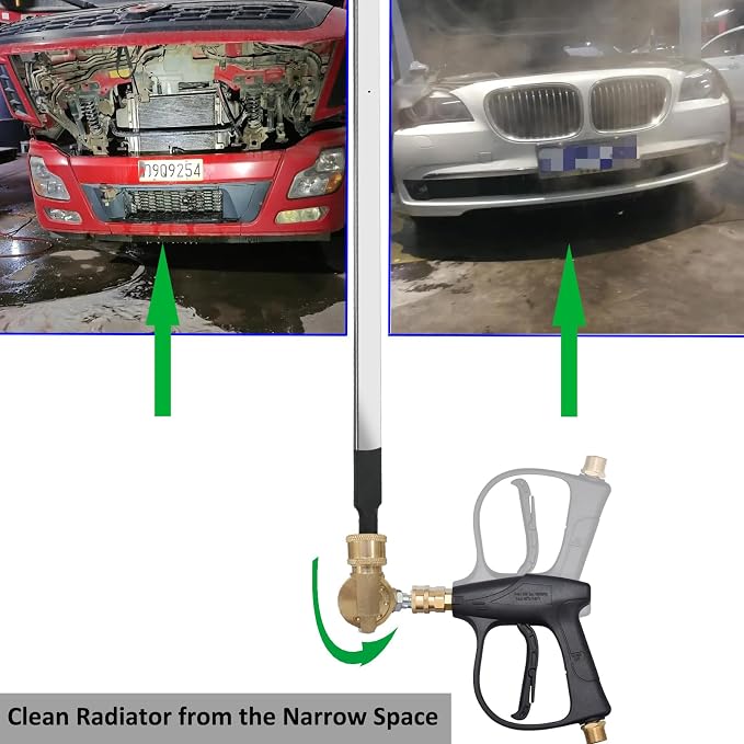 Lucstar Radiator Cleaning Wand Accessories, Quick Connect Pivoting Coupler - Image 2