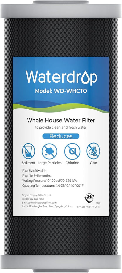 Waterdrop Whole House CTO Carbon Sediment Water Filter Cartridge Replacement by Waterdrop