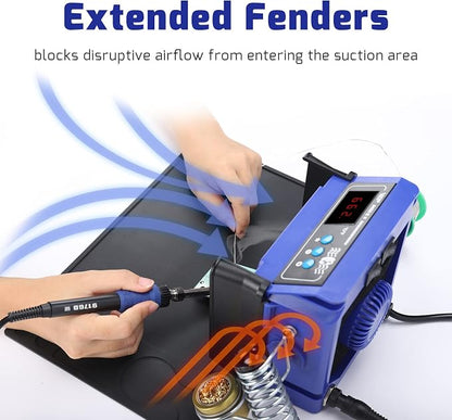 WEP 948DQ-II Double Filter Fume Extractor Soldering Iron Station 2-in-1 Solder - Image 6