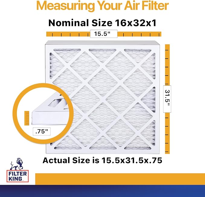 Filter King 16x32x1 Air Filter | 4-PACK | MERV 13 HVAC Pleated A/C Furnace - Image 2