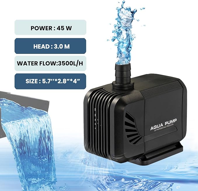 900 GPH 45W Submersible Water Pump and 10 FT Tube - Image 2