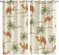 2 Panel Kitchen Cafe Curtains, Date Coconut Tree Sunlight Filtering Nature Air by Hokiten