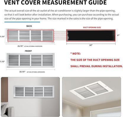 Return Air Grill 24x6, Air Return Vent Cover, Flat Vent Cover, Rejillas De Aire - Image 4