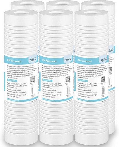 Membrane Solutions Grooved Sediment Water Filter Cartridge, 5 Micron Whole by MembraneSolutions
