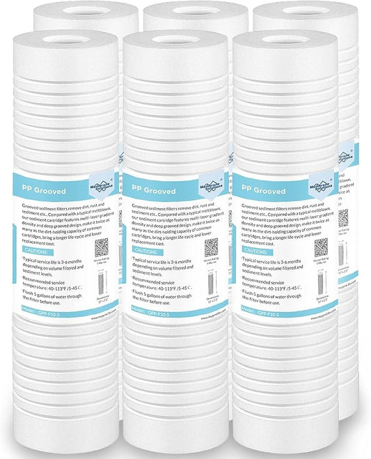 Membrane Solutions Grooved Sediment Water Filter Cartridge, 5 Micron Whole by MembraneSolutions