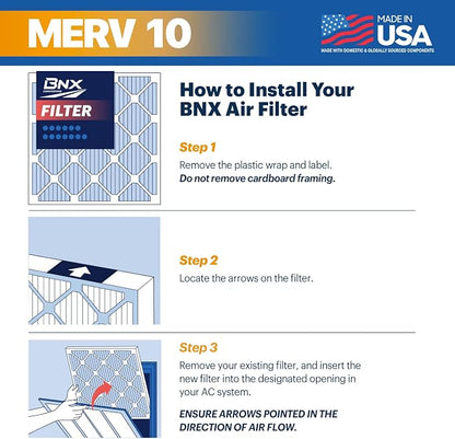 BNX TruFilter 16x20x1 MERV 10 AC Furnace Air Filter - Image 6