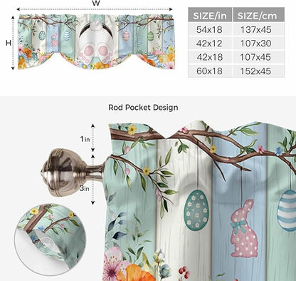 Easter Tie Up Valance Curtains for Windows, Kitchen Curtains Window Shades - Image 6