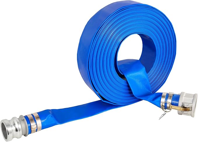 2" x 100 Ft Discharge Hose, Heavy Duty PVC Lay Flat Water Backwash Hose - Image 6