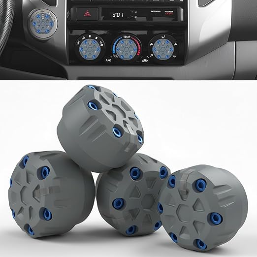 4 Pack - 2nd Gen Tacoma Accessories AC Knob Upgrade - 2005,2006,2007,2008,2009,2010,2011,2012,2013,2014,2015 Tacoma Climate Control Dial Mods Set - for Toyota Interior Replacement Kit