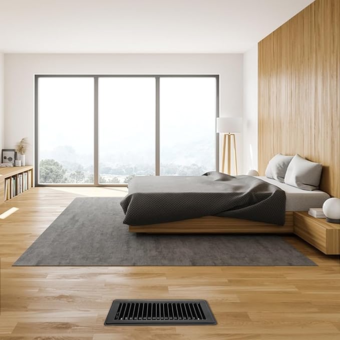 VOISEN Floor Register 4x10, 2 Pack Black Floor Vent Covers, Heavy Duty Steel - Image 8
