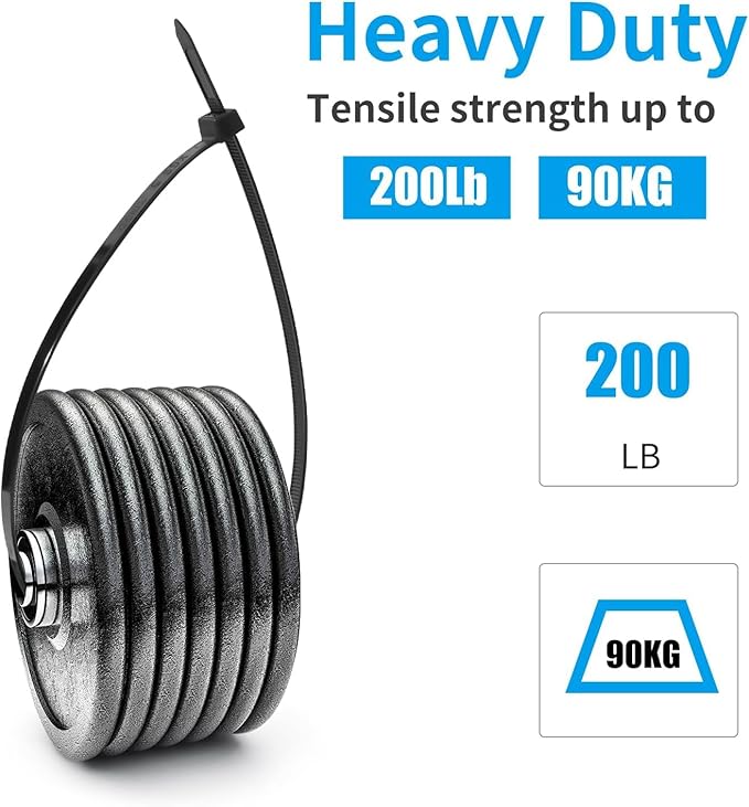 XINGO 16 Inch White Large Zip Ties Heavy Duty 500 Pack, 200 LBS Ultra Strong Plastic Wire Ties, Large Cable Ties Extra Long Tie Wraps, Indoor and Outdoor UV Resistant