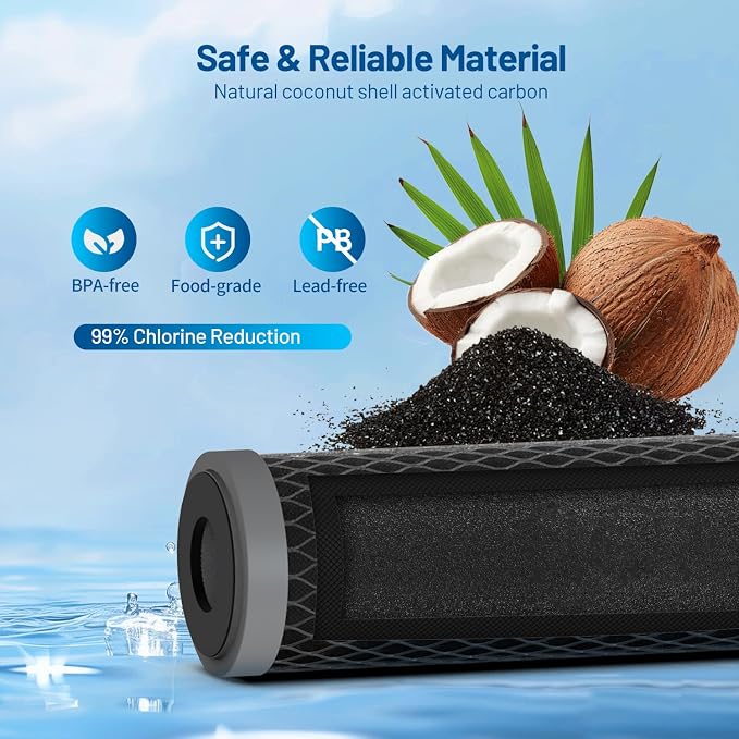 1 Micron 10" x 2.5" Whole House CTO Carbon Block Water Filter Cartridge - Image 3