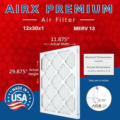 AIRX FILTERS WICKED CLEAN AIR 12x30x1 MERV 13 Electrostatic Pleated Air - Image 2